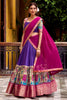 Glamorous Purple Zari Weaving Chanderi Silk Traditional Half Saree Lehenga