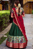 Astonishing Green Zari Weaving Silk Festival Wear Half Saree Lehenga
