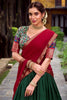 Astonishing Green Zari Weaving Silk Festival Wear Half Saree Lehenga