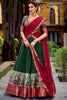 Astonishing Green Zari Weaving Silk Festival Wear Half Saree Lehenga