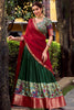 Astonishing Green Zari Weaving Silk Festival Wear Half Saree Lehenga