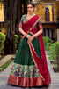 Astonishing Green Zari Weaving Silk Festival Wear Half Saree Lehenga