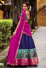 Wonderful Blue Zari Weaving Silk Event Wear Half Saree Lehenga