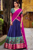 Wonderful Blue Zari Weaving Silk Event Wear Half Saree Lehenga
