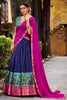 Wonderful Blue Zari Weaving Silk Event Wear Half Saree Lehenga