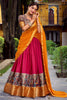 Beautiful Pink Zari Weaving Silk Traditional Half Saree Lehenga