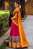 Beautiful Pink Zari Weaving Silk Traditional Half Saree Lehenga