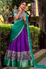 Incredible Purple Zari Weaving Silk Onam Special Half Saree Lehenga Choli