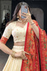 Wonderful Off-White Foil Work Tussar Silk Traditional Lehenga Choli