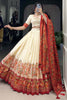 Wonderful Off-White Foil Work Tussar Silk Traditional Lehenga Choli