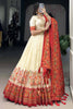 Wonderful Off-White Foil Work Tussar Silk Traditional Lehenga Choli