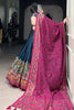 Attractive Teal Blue Digital Printed Tussar Silk Lehenga With Blouse