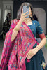 Attractive Teal Blue Digital Printed Tussar Silk Lehenga With Blouse