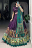 Adorable Purple Foil Work Tussar Silk Lehenga Choli With Dupatta