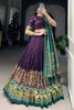 Adorable Purple Foil Work Tussar Silk Lehenga Choli With Dupatta