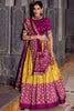 Captivating Mustard Yellow Ikkat Printed Silk Navratri Lehenga Choli