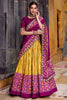Captivating Mustard Yellow Ikkat Printed Silk Navratri Lehenga Choli