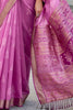 Alluring Purple Ikkat Weaving Silk Festival Wear Saree With Blouse