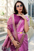 Alluring Purple Ikkat Weaving Silk Festival Wear Saree With Blouse