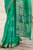 Desirable Green Ikkat Weaving Silk Casual Wear Saree With Blouse