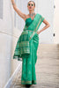 Desirable Green Ikkat Weaving Silk Casual Wear Saree With Blouse