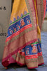 Awesome Mustard Digital Print Silk Haldi Wear Saree With Blouse