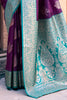 Ravishing Purple Zari Weaving Silk Event Wear Saree With Blouse