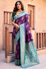 Ravishing Purple Zari Weaving Silk Event Wear Saree With Blouse