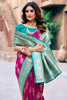 Glamorous Magenta Zari Weaving Silk Function Wear Saree With Blouse