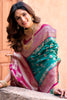 Dazzling Teal-Blue Zari Weaving Silk Function Wear Saree With Blouse