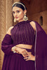 Astonishing Purple Embroidered Georgette Reception Wear Lehenga Choli