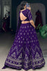 Outstanding Purple Sequins Georgette Reception Wear Lehenga Choli