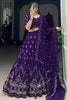 Outstanding Purple Sequins Georgette Reception Wear Lehenga Choli