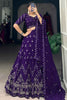 Outstanding Purple Sequins Georgette Reception Wear Lehenga Choli