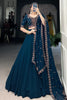 Gorgeous Navy-Blue Thread Work Georgette Wedding Wear Lehenga Choli