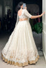 Tantalizing Off-White Sequins Work Silk Wedding Wear Lehenga Choli