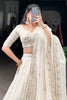 Tantalizing Off-White Sequins Work Silk Wedding Wear Lehenga Choli