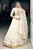 Tantalizing Off-White Sequins Work Silk Wedding Wear Lehenga Choli