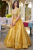 Dazzling Mustard Thread Work Organza Haldi Wear Lehenga Choli