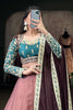 Enjoyable Dusty Pink Thread Embroidered Silk Reception Lehenga Choli