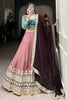 Enjoyable Dusty Pink Thread Embroidered Silk Reception Lehenga Choli