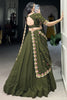 Precious Mehendi Green Thread Work Georgette Mehendi Wear Lehenga Choli