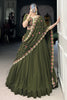 Precious Mehendi Green Thread Work Georgette Mehendi Wear Lehenga Choli