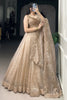 Beautiful Golden Sequins Organza Wedding Lehenga Choli With Dupatta