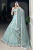 Adorable Sky-Blue Thread Embroidered Net Reception Wear Lehenga Choli