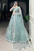 Adorable Sky-Blue Thread Embroidered Net Reception Wear Lehenga Choli