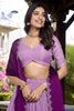Special Lavender Thread Work Organza Traditional Lehenga Choli