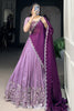 Magnetic Lavender Thread Work Organza Wedding Lehenga Choli With Dupatta