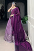 Magnetic Lavender Thread Work Organza Wedding Lehenga Choli With Dupatta