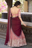 Striking Peach Hotfix Embroidered Organza Function Wear Lehenga Choli
